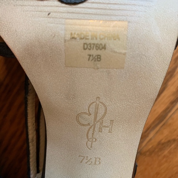 Cole Haan Black Leather Strappy Sandal Heels - Picture 7 of 9